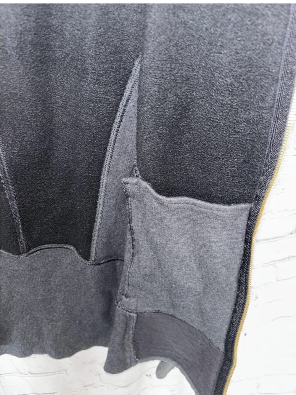 Lululemon Full Zip Thick Dark Gray Collar Jacket Size 6 Neutral Mid Length